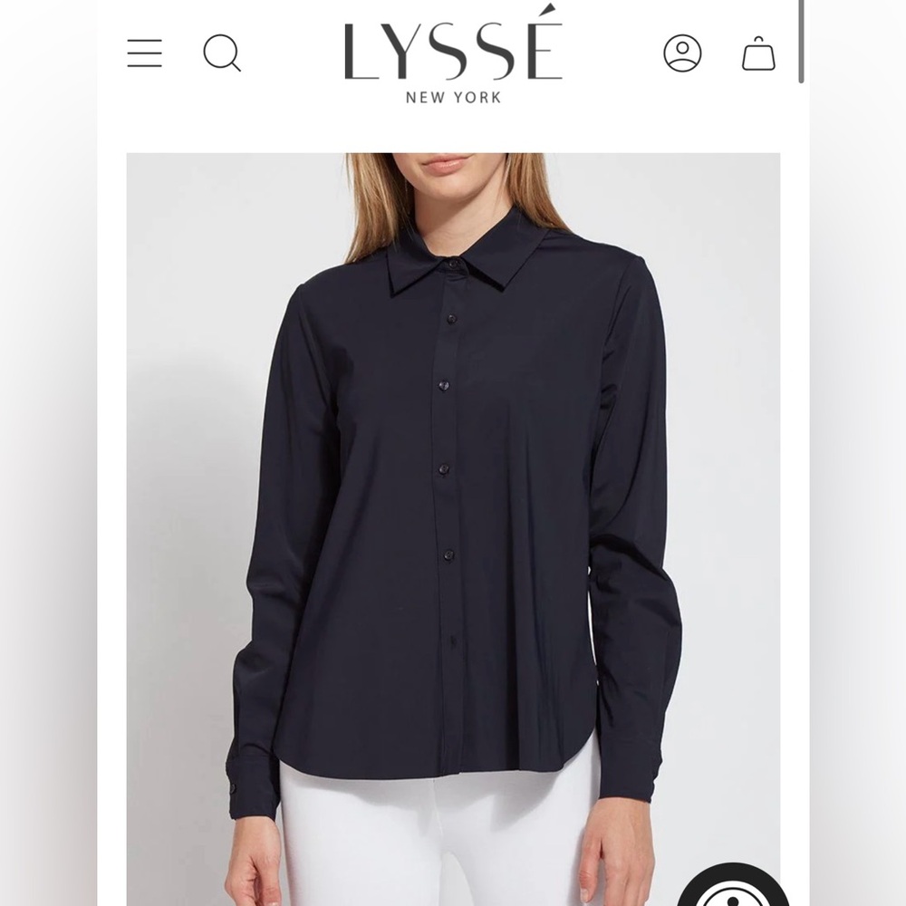 LYSSE Connie Slim Button Down - True Navy